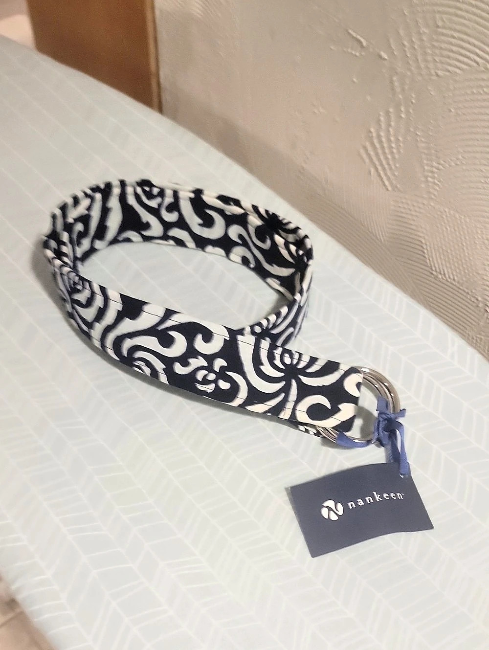 nankeen Printed Belt Navy & White 42 Inches Long
